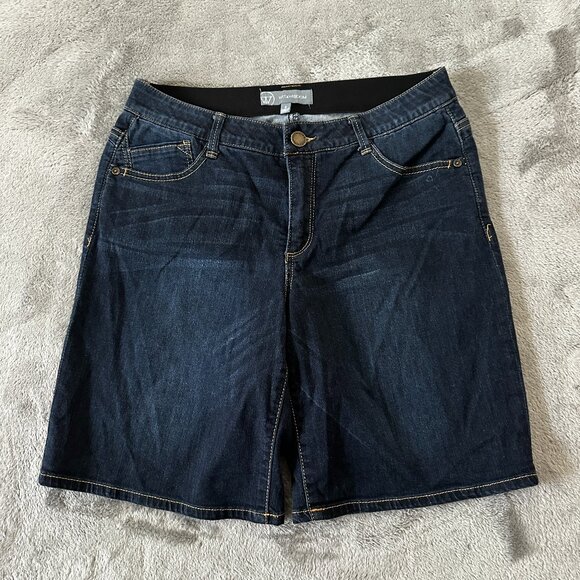 Wit & Wisdom Dark Wash Bermuda Shorts Jorts Women's 8 Stretch 9" Inseam - Picture 1 of 7